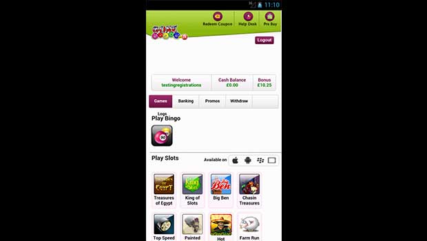 Gone Bingo Mobile Screenshot 1