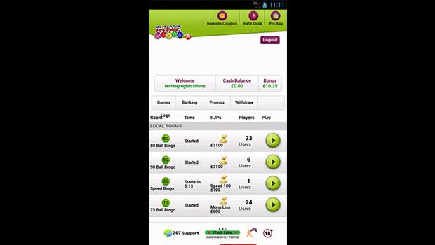 Gone Bingo Mobile Screenshot 2