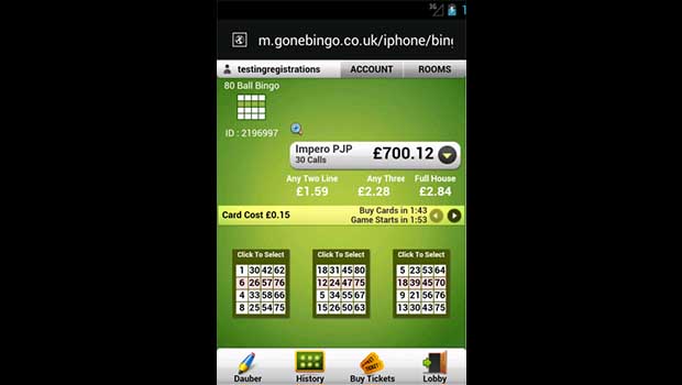 Gone Bingo Mobile Screenshot 3