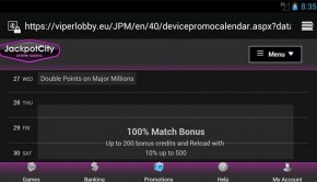 JackpotCity Mobile Casino Promotions Calendar Featured