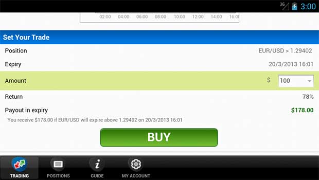 StockPair Mobile Binary Options Trading Screenshot 3