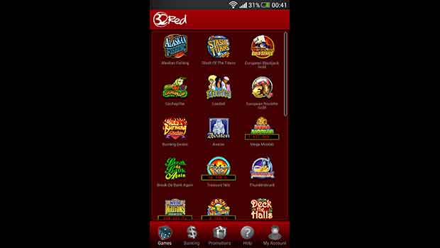 32Red Mobile Casino Lobby Screenshot