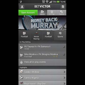 BetVictor Mobile Sportsbook Lobby Screenshot Featured