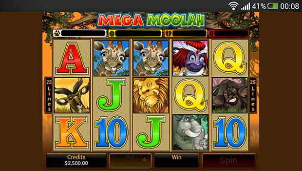 32Red Mobile Casino Mega Moolah Slots Screenshot