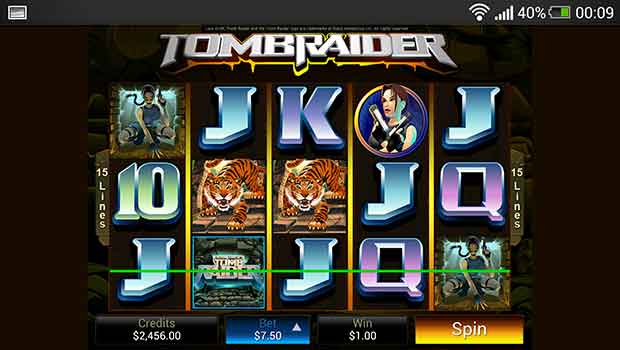 32Red Mobile Casino Tomb Raider Slots Screenshot