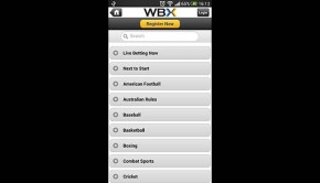 WBX Mobile Betting Exchange Lobby Screenshot Featured