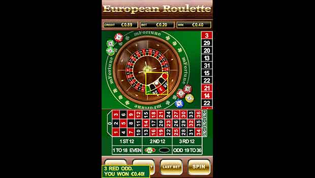 mFortune Mobile Casino European Roulette Screenshot