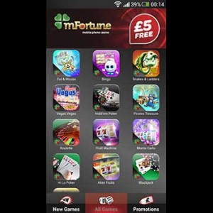 mFortune Mobile Casino Lobby Screenshot