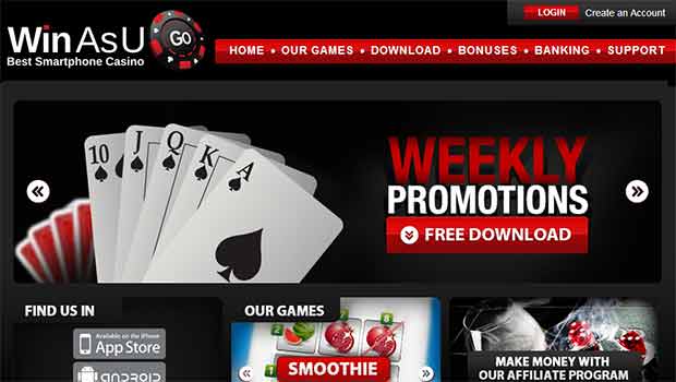 WinAsUGo Mobile Casino Website Screenshot
